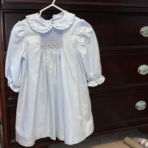 Lulu & me vintage smock blue gingham dress 24mo